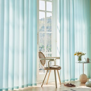 Avila Imperméable Texturé Bleu clair Extérieur Voile Rideau 2