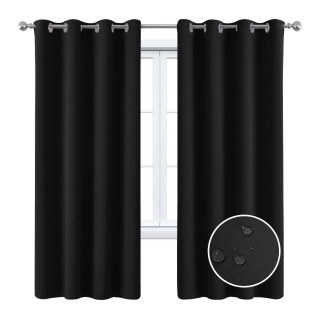 Malibu Waterproof Blackout Twill Black Rideau extérieur