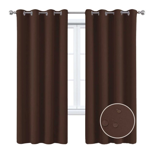 Malibu Waterproof Blackout Twill Brun foncé Rideau extérieur 1