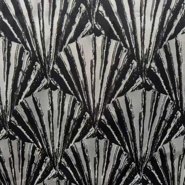Brise Dorée Rideaux Géométriques Art Déco Noir et Argent 1