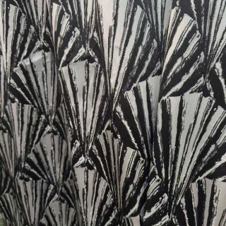 Brise Dorée Rideaux Géométriques Art Déco Noir et Argent 2