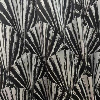 Brise Dorée Rideaux Géométriques Art Déco Noir et Argent 4