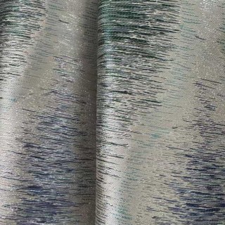 Rideaux géométriques Ikat Ripples Bleu et Teal Ogee 3