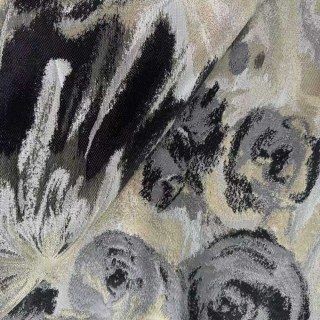 Noir Petals Noir et Crème Rideaux Floraux Abstraits 4