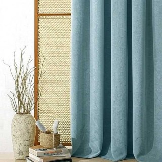 Double en peluche Haze Bleu Chenille Rideau noir