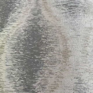 Ikat Ripples Gris et Crème Rideaux Géométriques Ogee avec Détails Argentés 5