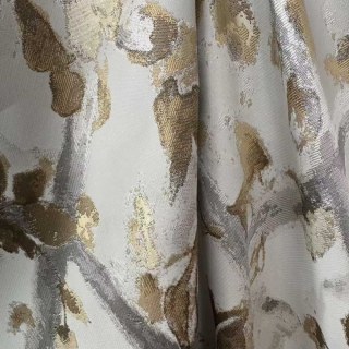 Lattice Bloom Jacquard Crème Or Rideaux Floraux 3