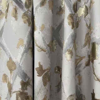 Lattice Bloom Jacquard Crème Or Rideaux Floraux 2