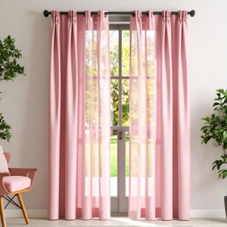 Luxe Rose Voile Transparent Rideau
