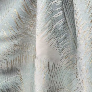 Palm Elegance Pastel Bleu et Doré Rideaux Tropicaux 2