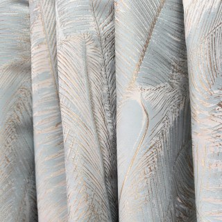 Palm Elegance Pastel Bleu et Doré Rideaux Tropicaux 1