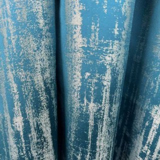 Rideaux rustiques à motifs abstraits de pluie, texturés et chatoyants, couleur turquoise 2