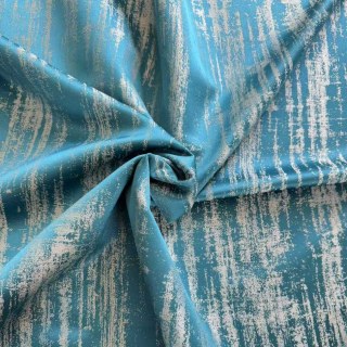 Rideaux rustiques à motifs abstraits de pluie, texturés et chatoyants, couleur turquoise 7