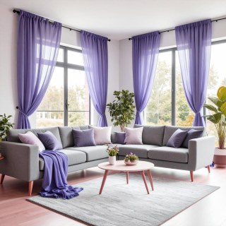 Smarties Lilac Rideau Voile Doux et Transparent 2