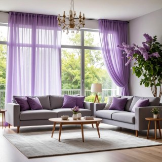 Smarties Lilac Rideau Voile Doux et Transparent 3