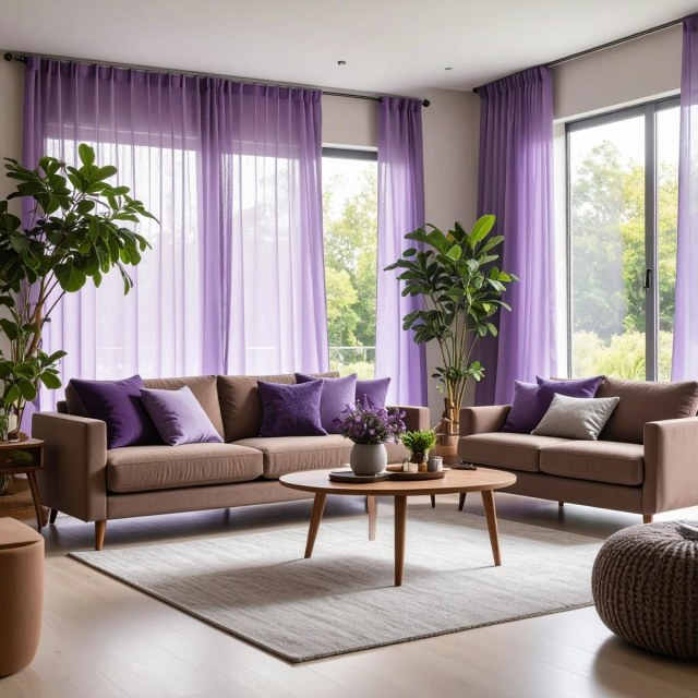 Smarties Violet Rideau Voile Doux et Transparent 1
