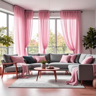 Smarties Rose Pink Soft Sheer Voile Curtain
Smarties Rose Pink Rideau Voile Doux et Transparent