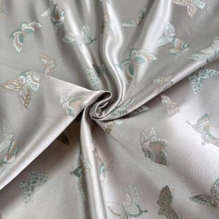 Butterfly Ballet Crème Rideau Floral Brodé Satiné 4