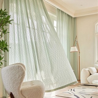 Ripple Wave Tweed Inspiré Menthe Vert Glitterie Voile Rideau