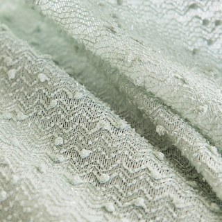 Rideau en Voile Vert Menthe Scintillant, Effet Tweed Ondulé