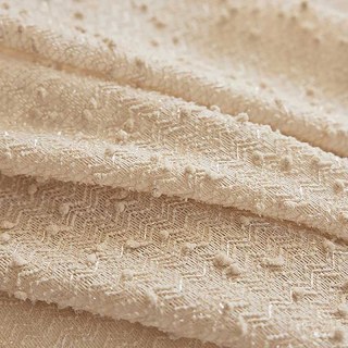 Rideau en Voile Pailleté Brun Mocha Inspiré du Tweed à Ondes Plissées 4