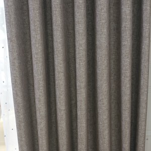 Regent Linen Style Dark Grey Curtain 7