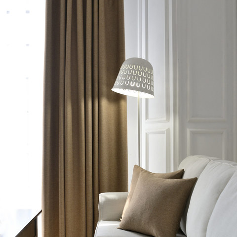 Sleek City Light Coffee Blackout Curtain 1