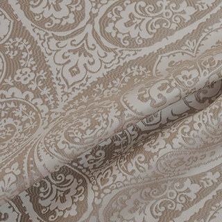 New Classics Luxury Damask Jacquard Silky Champagne Mocha Curtain 5