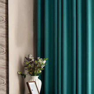 Simple Pleasures Prairie Grain Subtle Textured Striped Teal Blue Blackout Curtains