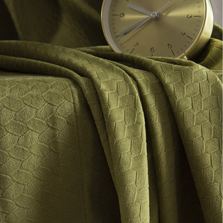 Scandinavian Basketweave Olive Green Velvet Blackout Curtains 6