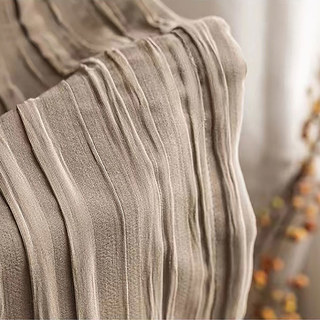 The Crush Mocha Crushed Striped Blackout Curtain 6