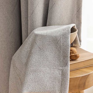 Geometric Sonnet Chenille Beige Cream Blackout Curtain 4