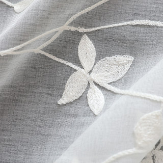 Love Fantasy White Leaf Voile Curtain 4