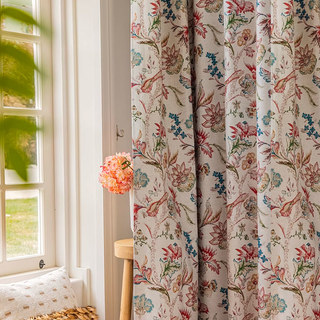 Ravishing Redbirds Multi Colour Floral Blackout Curtains 2