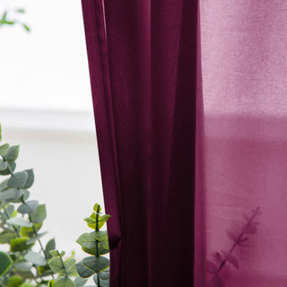 Soft Breeze Burgundy Wine Red Chiffon Voile Curtain