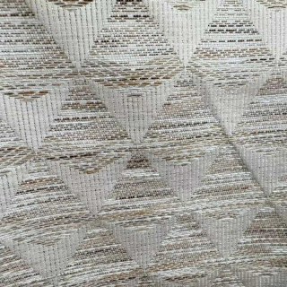 Diamond Mirage Jacquard Cream Sand Geometric Curtains 4