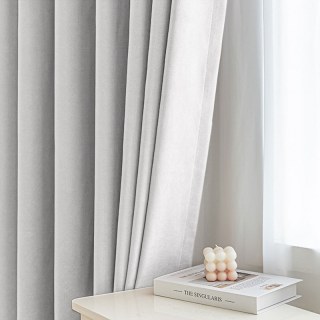 Smart Space Double Sided Silver Vegan Suede Curtains 2