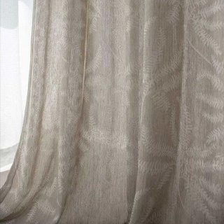 Whispering Fern Oatmeal Premium Linen Wool Blend Heavy Voile Curtain 3