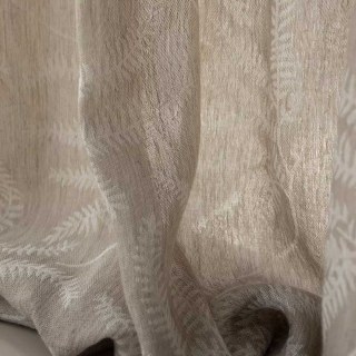 Whispering Fern Oatmeal Premium Linen Wool Blend Heavy Voile Curtain 2