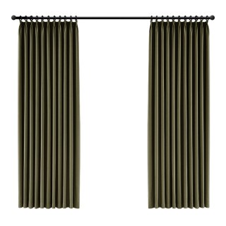 Royale Textured Chenille Dark Olive Green Blackout Curtain 4