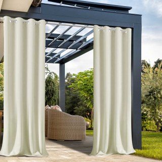 Malibu Waterproof Blackout Twill Beige Cream Outdoor Curtain