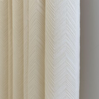 Chevron Mist Geometric Cream Heavy Voile Curtain 4