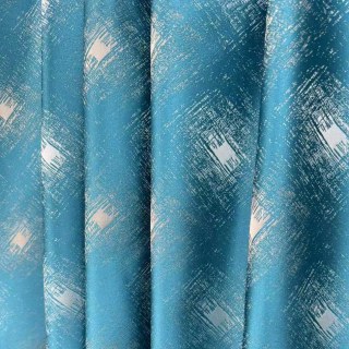 Crosshatch Charm Diamond Grid Teal Curtains