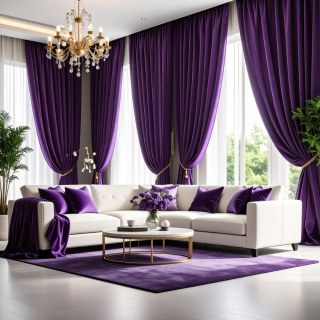 Fine Purple Lavender Velvet Curtains