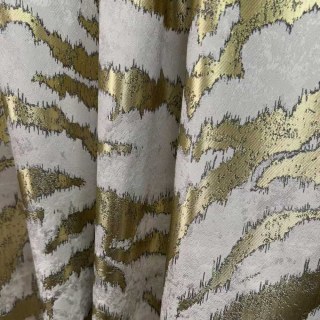 Tiger Stripes Cream and Gold Animal Print Curtain 2