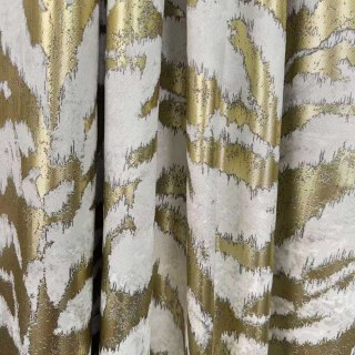 Tiger Stripes Cream and Gold Animal Print Curtain 3