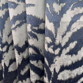 Tiger Stripes Navy Blue Animal Print Curtain 2