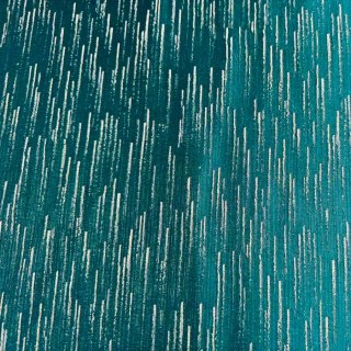 Silver Stream Teal Curtain with Shimmering Metallic Stripes