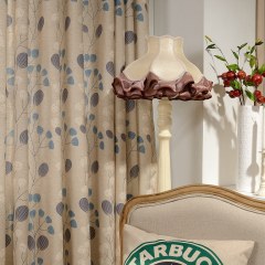 Block Leaf Floral Cream Curtain 6