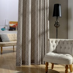 Greek Key Dark Brown Curtain